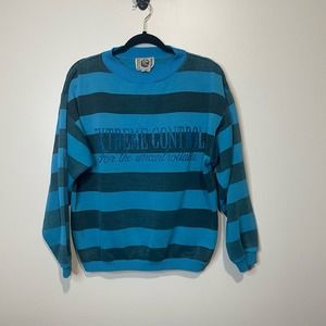 Extreme Control Vintage 1990s Striped Crewneck Sweatshirt size Large
